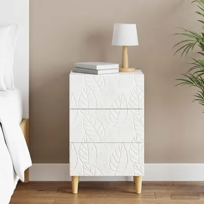 Imagen del producto de vidaXL Mesita de noche, blanco brillante, 43 x 39,5 x 66,5 cm, material de madera