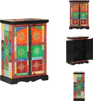 Obrázok produktu pre vidaXL Príborník ručne maľovaný s dvierkami 53x30x75 cm masívne drevo mango - Príborníky