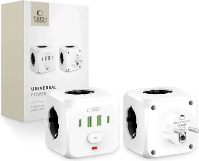 Produktbild von Tech-Protect PCL3x4 Steckdosenleiste USB-A USB-C Weiß