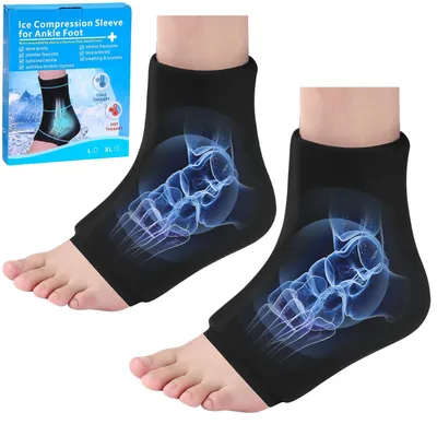 Produktbild von Eiskissen für Knöchel 2 Stück, Kühlmanschette für Verletzungen, Gel-Eiskissen für Wärme und Kältetherapie