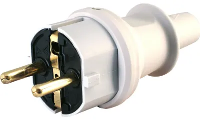 Produktbild von KOPP Schutzkontakt-Stecker 173004009, groß, mit Knickschutz, grau