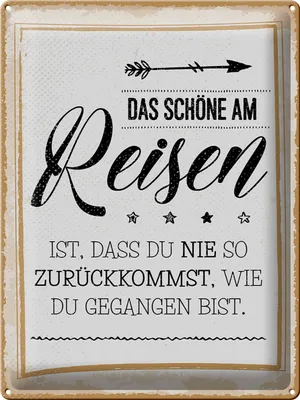 Produktbild von Blechschild Das Schöne am Reisen ist, 40 x 30 cm, Blechschilder Spruch Familie