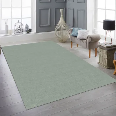 Produktbild von Wohnzimmer Teppich einfarbig Pflegeleicht modernes Design in grün Größe - 160 x 220 cm