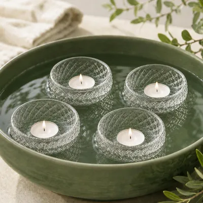 Produktbild von Schwimmschalen Klar aus Glas 4er Set, in Ø 12 cm