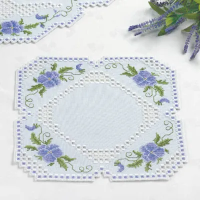 Immagine prodotto di Permin Hardanger, set di tovagliette "Hardanger", motivo a punto croce, 28x28 cm, 10-2808