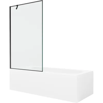 Obrázek produktu pro Mexen Vega obdélníková vana 150 x 70 cm s pláštěm 1-křídlovou zástěnou 100 cm, Černý vzor - 550115070X9510007070