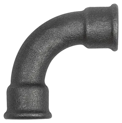 Produktbild von Riegler Bogen 2, 90°, lang, Rp 3 i., Rp 3 i., Temperguss schwarz