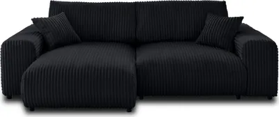 Produktbild von Lisa Design Garance, Ecksofa beidseitig montierbar - 4-Sitzer, aus Breitcord , Schwarz