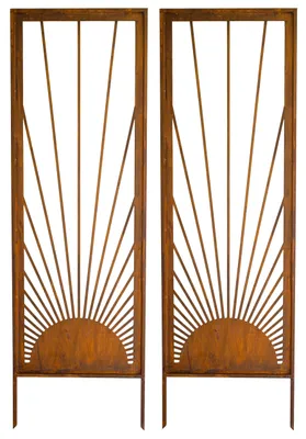 Produktbild von Sichtschutz Metall 2x - 160 cm x 50 cm - Edelrost - Rostoptik Sichtschutz für Garten - Sichtschutzelement - Sichtschutzwand - Gartendekoration Zaun Spare ganz einfach 5 €