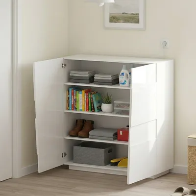 Produktbild von Dmora Mehrzweckschrank 2 Türen 120x126cm Weiß 3 Regale
