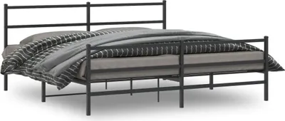 Produktbild von Maison Exclusive - Bettgestell mit Kopf- und Fußteil Metall Schwarz 200x200 cm
