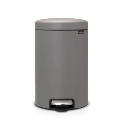 Obrázek produktu pro Koš na odpadky s pedálem Brabantia NewIcon 1001090, 12 l, Plynulé zavírání, Protiskluzová základna, Minerální povrchová úprava, Šedý