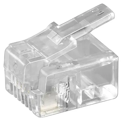 Obrázok produktu pre goobay RJ11 západná zástrčka pre plochý kábel 4-pin (voľne ložené)