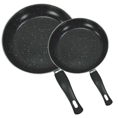 Produktbild von Bratpfannen Kombi Ø20cm + Ø25cm Aluminium Pfannen Set Schwarz