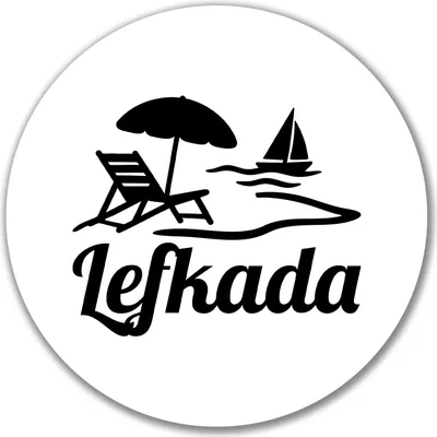 Produktbild von Huuraa Aufkleber Lefkada Griechenland 10cm rund Sticker Geschenkidee