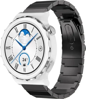 Produktbild von Strap-it Metallarmband - Kompatibel mit Huawei Watch GT 3Armband 42mmHochwertiger EdelstahlHuawei watch strap Armband mit faltschließe für 20mmArmband Schwarz