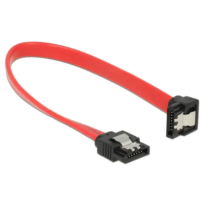 Produktbild von DeLOCK 83977, 0,2 m, SATA 7-pin, SATA 7-pin, Männlich/Männlich, Schwarz, Rot, Gerade