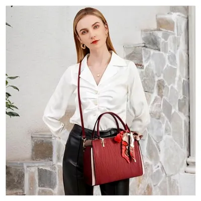 Produktbild von Damen Handtasche - Elegante Tote und moderne Shopper Schultertasche aus Kunstleder mit vielen Fächern