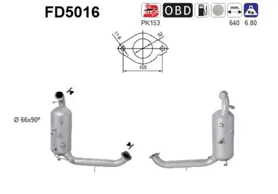 Obrázek produktu pro Filtr Pevných Částic Dpf Kat. Ford 1.6Tdci Euro 4