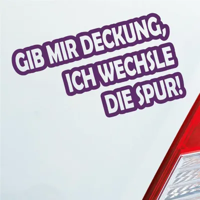 Produktbild von Auto Aufkleber Gib mir Deckung, ich wechsle die Spur! Motorrad 15x8,5 cm Lila Sticker Heckscheibenaufkleber