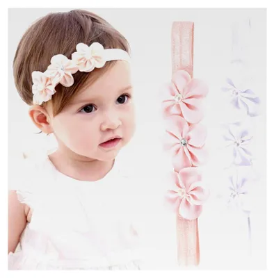 Produktbild von 2 Stück Baby Haarband, Blume Elastisches Haarband, Weiche Baby Mädchen Stirnbänder, Für Neugeborene Kleinkinder Haarschmuck
