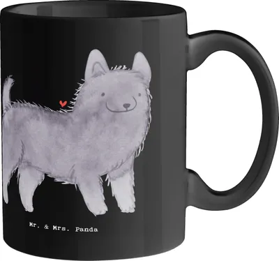 Produktbild von Mr. & Mrs. Panda Tasse Schipperke Wächterherz - Schwarz - Geschenk, Hunderassen Beschreibung, Freundschaft, Eigenschaften, Hunderasse, mit Spruch, Becher, Hunde, Teetasse