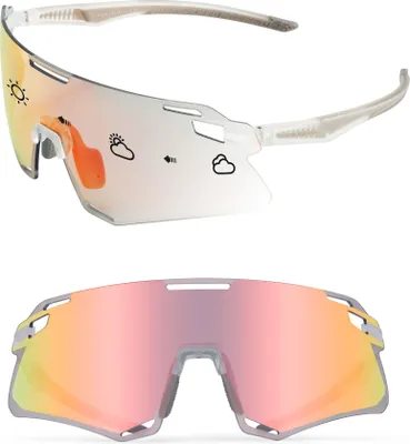 Produktbild von ROCKBROS Fahrradbrille PC Linse Brille Schtutzbrille Damen/Herren Selbsttönende Brille Transparentes Grau