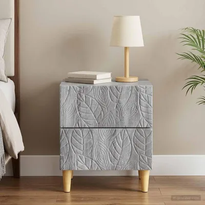 Image de vidaXL Table de chevet Gris Sonoma 43 x 34,5 x 48 cm Panneau de bois