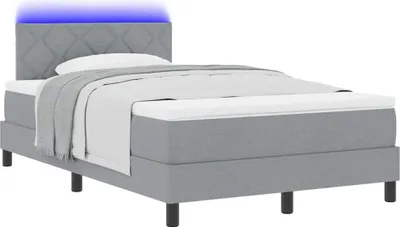 Productafbeelding van Boxspring bed met hoofdeinde Lichtgrijs 120 x 190 cm Stof