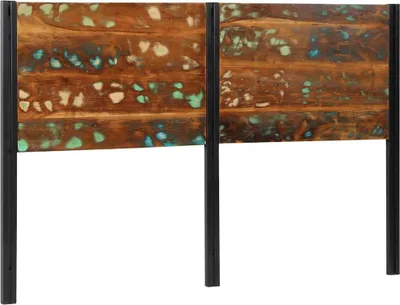 Image de vidaXL Tête de lit 160 cm vieux bois massif et fer