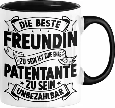 Produktbild von Patentante Geschenk Tasse Spruch Geschenkidee Beste Patentante Zu Sein Ist Unbezahlbar Kaffee-Becher (Schwarz)