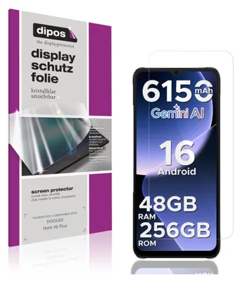 Produktbild von 4x Schutzfolie für DOOGEE Note 56 Plus klar Displayschutzfolie Folie Display Schutz dipos