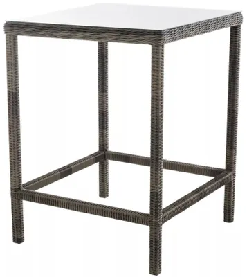 Produktbild von In And OutdoorMatch Gartentisch Uriel - Bartisch - Grau - Gartentisch Kunststoff - Gartentische - Tisch - Glastisch - 84 x 84 x 110,5 cm