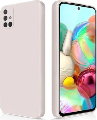Produktbild von Silikon Hülle für Samsung Galaxy A71 4G Flüssigsilikon Dünn Gel Gummi Matt Kratzfeste Schutzhülle Weiß