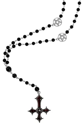 Produktbild von Hanary Schwarze Choker-Halskette mit mehreren Lagen, Glas-Tropfen-Choker, Gothic