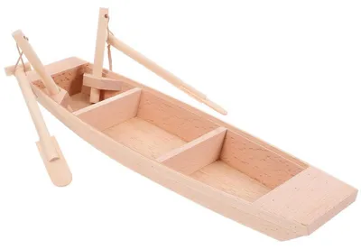 Image de Kit de construction de maquette de bateau en bois, non verni, dimensions : 30 x 8 x 3 cm