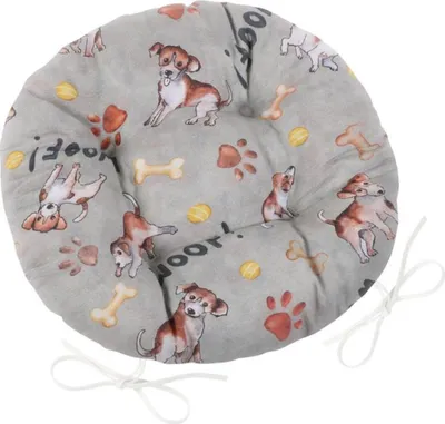 Obrázek produktu pro Sedák EMA kulatý prošívaný - průměr 40 cm - Šedá,Béžová