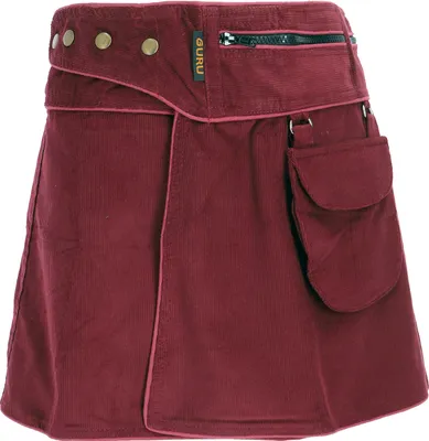 Produktbild von Wickelrock, Cord Minirock - Weinrot, Damen, Baumwolle, Größe: S/M
