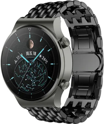 Produktbild von Strap-it Huawei Watch GT 2 Drachenarmband aus Stahl (Schwarz)