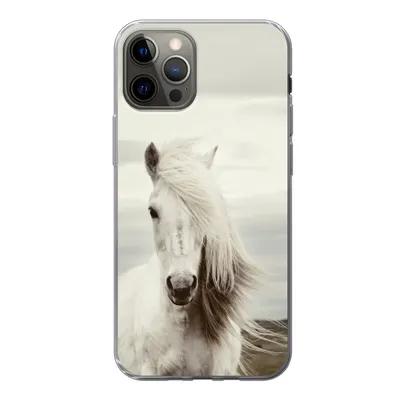 Produktbild von MuchoWow® Handyhülle Schutzhülle Hülle für iPhone 13 Pro Pferd - Strand - Mähne Silikon Softcase Handy Hülle - Handy-Tasche
