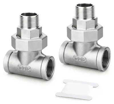 Edelstahl T-Stück 3/8" BSP Gewindeadapter 2er-Set