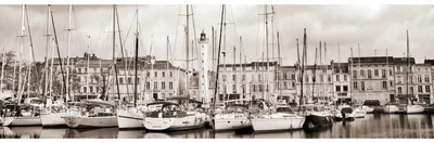 Image de Tableau sur toile La Rochelle N&B 30x97 cm, Tableau mural moderne pour décoration intérieure