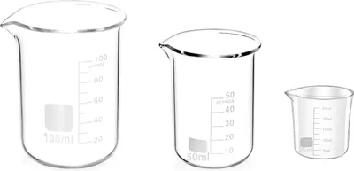 Produktbild von 3stk Abgestufter Messbecher Glas Becherglas 25ml 50ml 100ml Set für Labor Küche