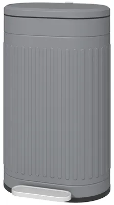 Image de Poubelle Treteimer à fermeture douce, 30 litres, avec pédale, poubelle de cuisine en métal avec revêtement en poudre, couleur gris | seau intérieur amovible | 36,5 x 31,2 x 60,8 cm