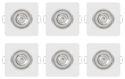 Productafbeelding van Modee LED Inbouwspot Vierkant - 4.8W 420 Lumen - 4000K Neutraal Wit - IP20 - Wit - 6 stuks