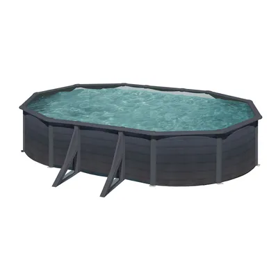 Produktbild von GRE Ovaler Stahlwandpool mit Graphiteoptik 610 x 375 x 120 cm KIT610GF