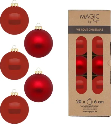 Produktbild von Weihnachtskugeln Glas 6cm 20 Stück - Classic Chianti