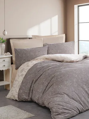 Produktbild von L'Essentiel Linge de Maison, King-Size-Bettbezug-Set (FR), Charm - Brown, 65 % BAUMWOLLE / 35 % POLYESTER, Braun, 240 x 220 cm