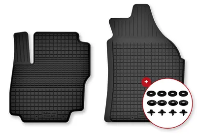 Productafbeelding van Rubberen voormatten voor Ford Escape MK3 vanaf 2012 (SUV) – 2-delig, zwart, op maat – Wielganizator Semi-Universal