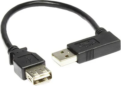 Produktbild von Verlängerung USB 2.0 Stecker A 90° nach rechts abgewinkelt an Buchse A, 0,15m, Good connections®
